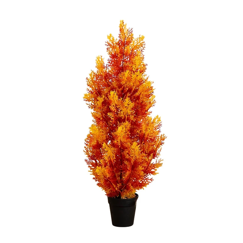 3ft. UV Resistant Autumn Artificial Fall Cedar Tree (Indoor/Outdoor)