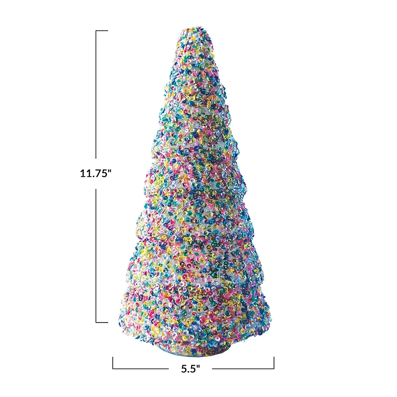 Hello Honey® Multicolor Glass Tree Décor with Sequins