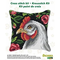 Orchidea Cushion Cross Stitch Kit Hen