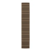 90" Brown Plaid Fall Lines Poly Twill Table Runner
