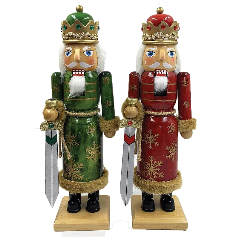 14" Snowflake King Nutcrackers Set