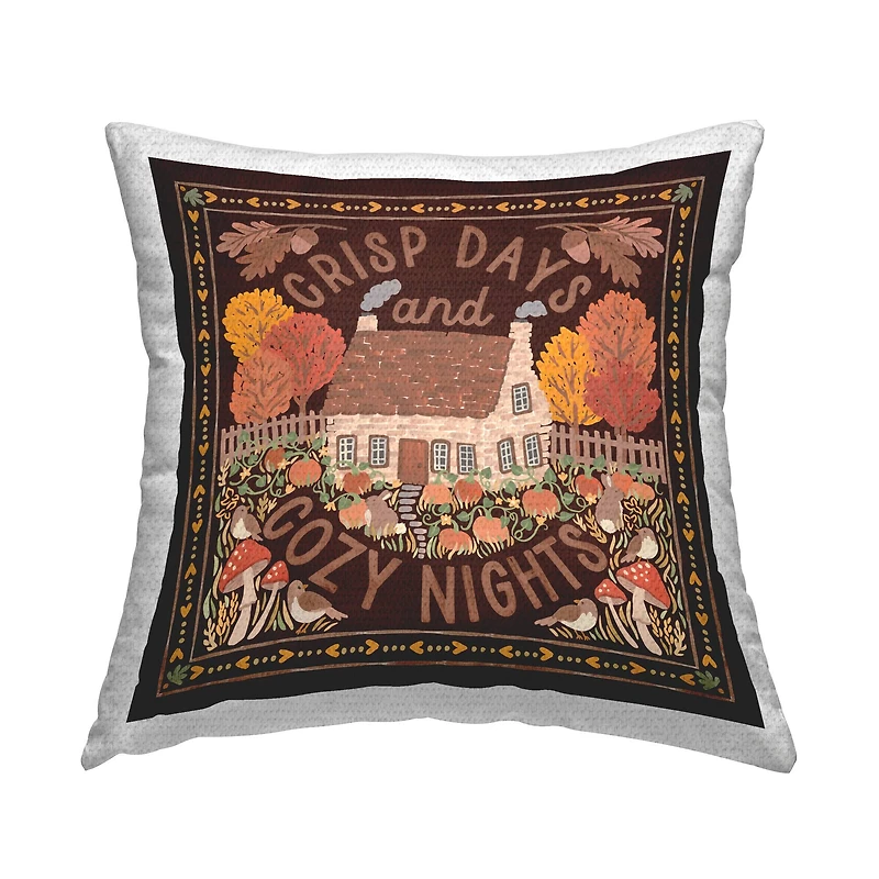 Stupell Industries Crisp Days Fall Phrase Outdoor Printed Pillow