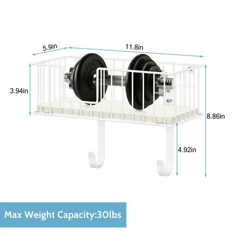 NEX™ White Wall-Mounted T-Leg and Y-Leg Ironing Board Holder