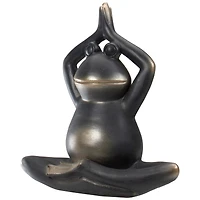 11.5" Yoga Frog In Prayer Position Outdoor Garden Statue