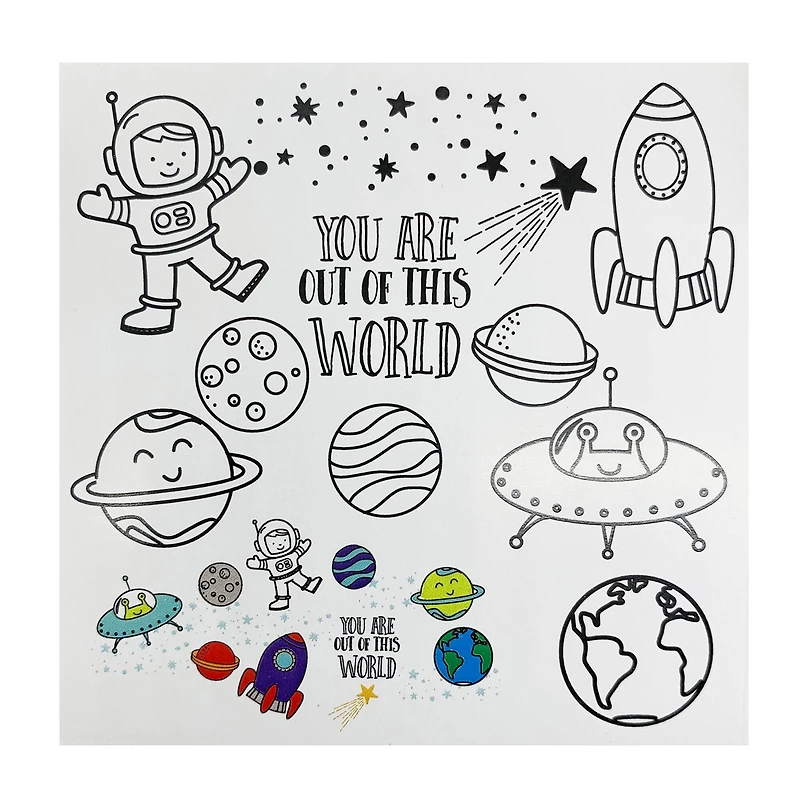 Space Wood Stamp Jar Set by Recollections™