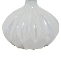 White Stoneware Modern Vase Set