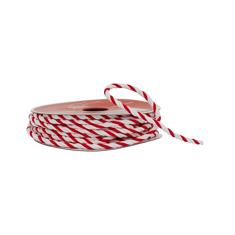 1/10" x 30ft. Red & White Cording Ribbon by Celebrate It®