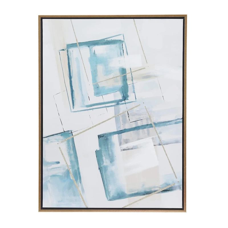 White Wood Modern Framed Wall Art 39" x 30" x 1"