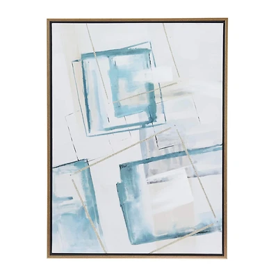 White Wood Modern Framed Wall Art 39" x 30" x 1"
