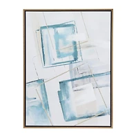 White Wood Modern Framed Wall Art 39" x 30" x 1"