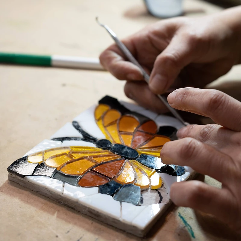 Oceanside Compatible™ Small Amber Mosaic Stained Glass Squares, 8oz.