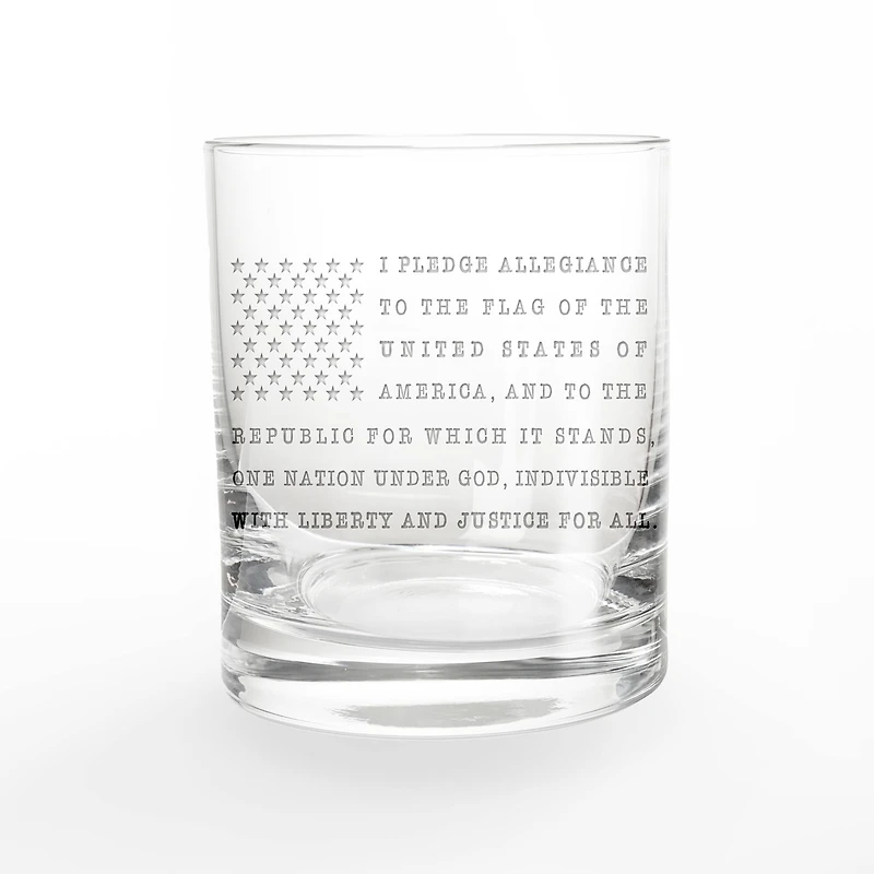 11oz. Pledge of Allegiance Whiskey Glass