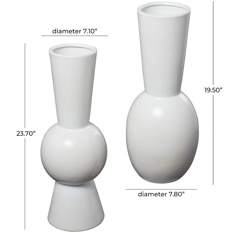 Ceramic Fluted Round Abstract Vase Set