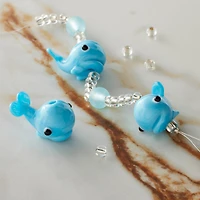 Blue Lampwork Glass Whale Beads by Bead Landing™