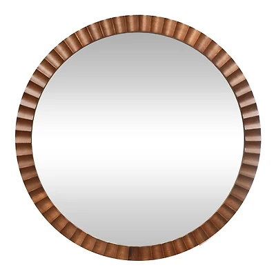 21.5" Round Wave Wood Decorative Mirror by Ashland®