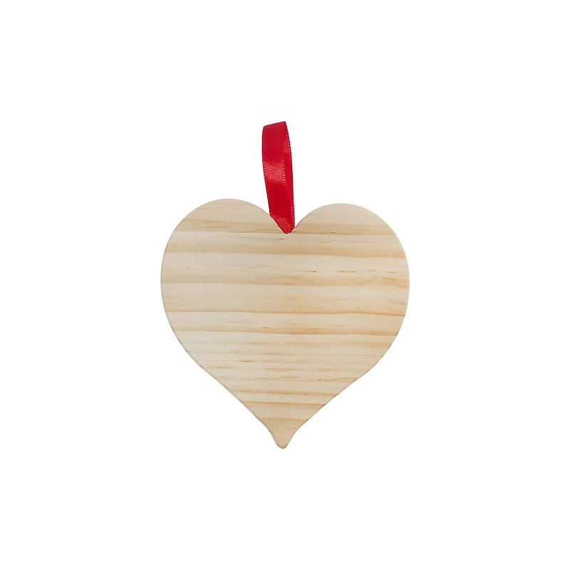 4" Heart DIY Pinewood Ornament by Make Market®