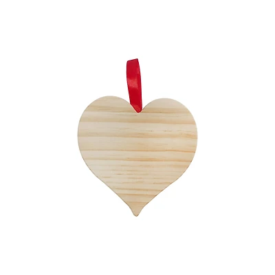 4" Heart DIY Pinewood Ornament by Make Market®
