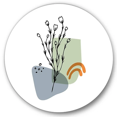 Designart - Abstract Flowers On Minimal Shapes II