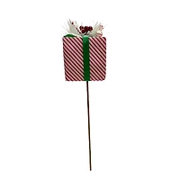 24.5" Red, White & Green Striped Gift Box Stem by Ashland®