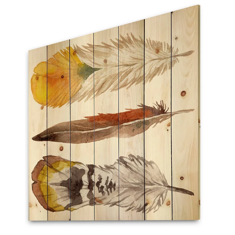 Designart - Ethnic Yellow Feather From Wing