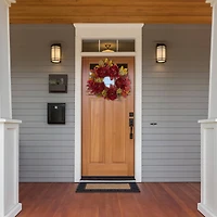 24" Dark Red Peony & Sedum Wreath