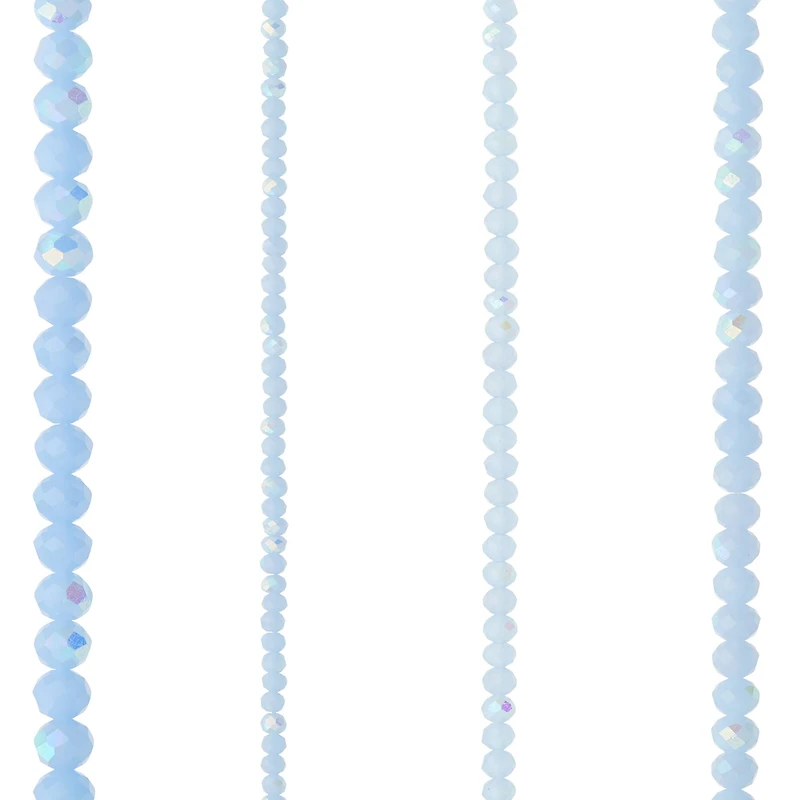 Light Blue Faceted Glass Rondelle Beads by Bead Landing™