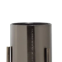 Dark Silver Metal Contemporary Planter Set