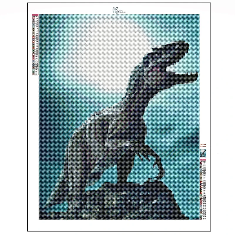 Sparkly Selections Deltadromeus on the Hunt 30cm x 40cm Diamond Painting Kit, Round Diamonds