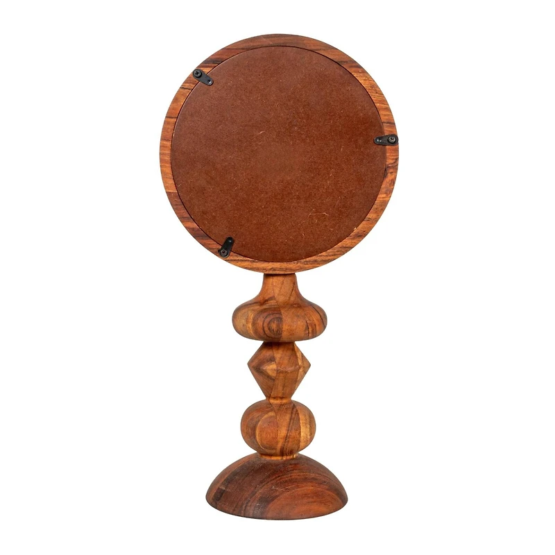 Hello Honey® 8" x 16" Acacia Wood Table Mirror with Carved Wood Base