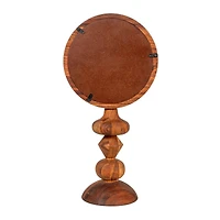 Hello Honey® 8" x 16" Acacia Wood Table Mirror with Carved Wood Base