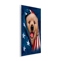 Stupell Industries Puppy & American Flag Wall Plaque Art