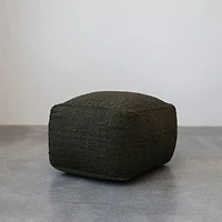 Hello Honey® 26" Olive Green Handwoven Jute & Cotton Pouf Ottoman
