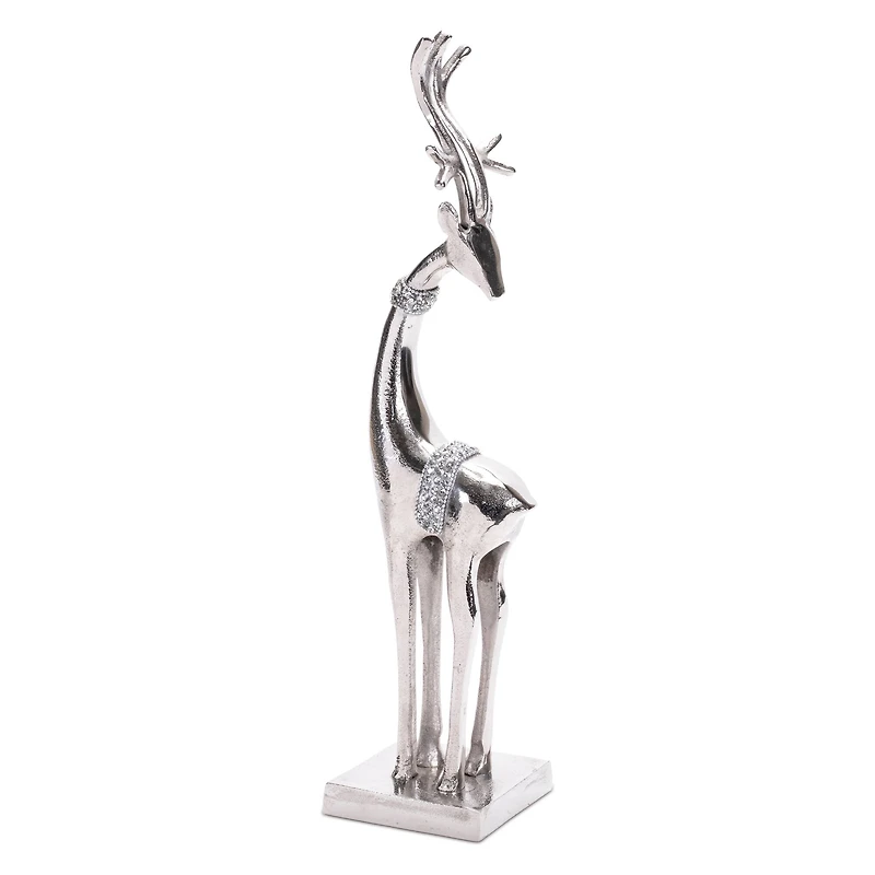 18" Silver Metal Holiday Deer, 2ct.