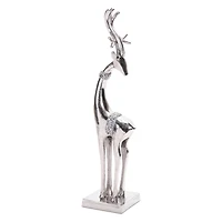 18" Silver Metal Holiday Deer, 2ct.