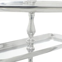 The Novogratz 19" Silver Aluminum 3-Tier Tray Stand