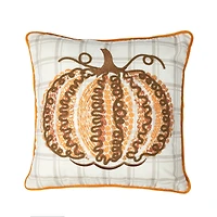 Glitzhome® 18" Fall Embroidered Pumpkin Pillow Cover