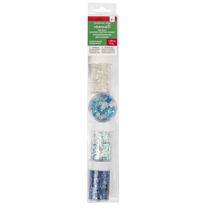 Blue & White Winter Embellishment & Glitter Shaker Set by Creatology™