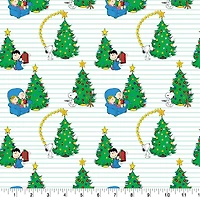 Peanuts® Christmas Tree Pin Stripe Cotton Fabric