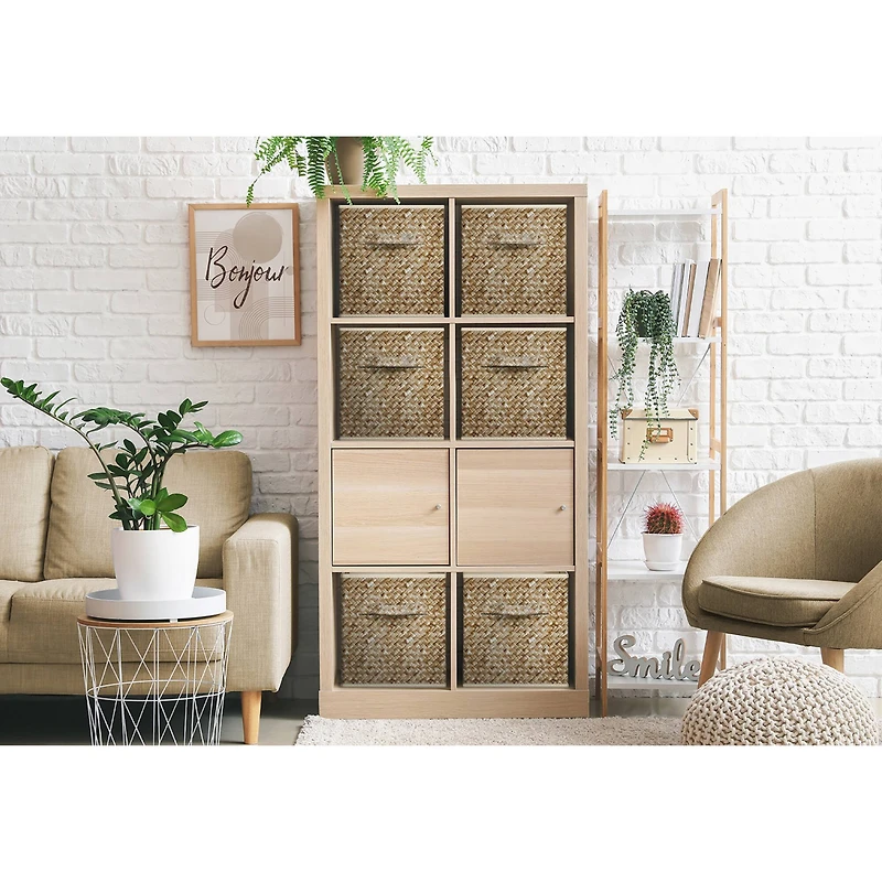 Sorbus 11" Beige Woven Foldable Storage Cubes, 4ct.