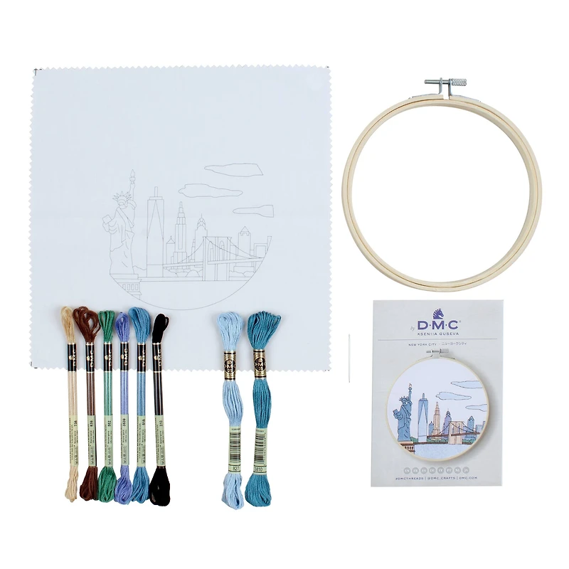 DMC® NYC Intermediate Embroidery Kit with Hoop