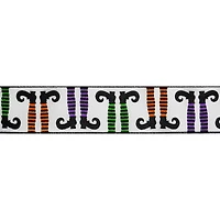 2.5" x 20ft. Halloween Legs Wired Faux Linen Ribbon by Celebrate It® Halloween