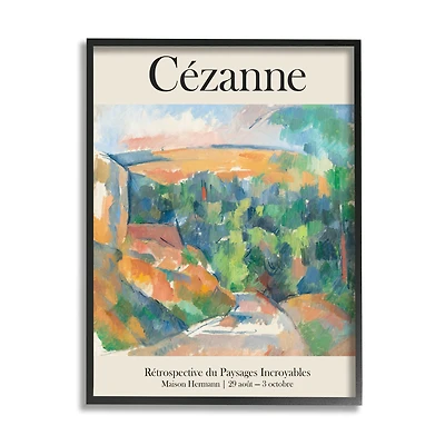 Stupell Industries Traditional Cezanne Landscape Painting Exhibition Poster Framed Giclee Art