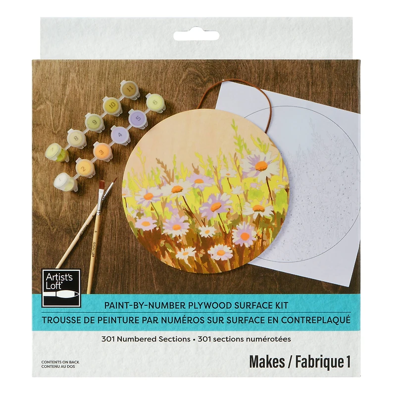 Flower Field Paint-by-Number Plywood Surface Kit by Artist's Loft®