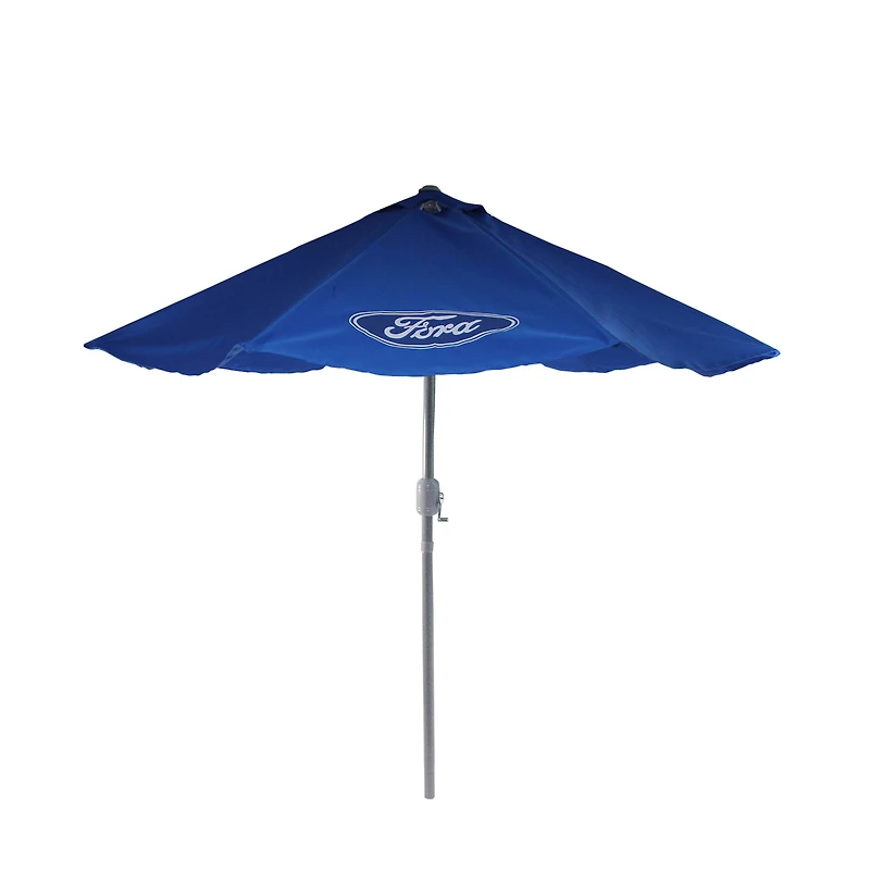 9ft. Blue Ford Outdoor Umbrella with Hand Crank & Tilt