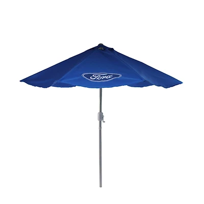 9ft. Blue Ford Outdoor Umbrella with Hand Crank & Tilt