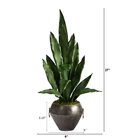 2.5ft. Snake Plant in Decorative Metal Bowl