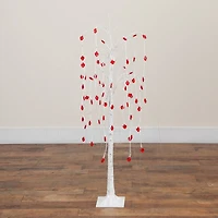 4ft. Pre-Lit Artificial Valentine's Day Willow Tree with 48 Heart Shaped LED Lights