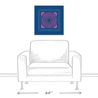 Pink And Blue Boho Bandana 20" x 20" Canvas Wall Art