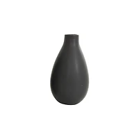 7.75" Black Minimalistic Ceramic Bulb Vase