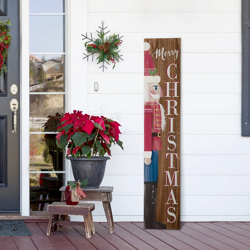 Glitzhome® 5ft. Wooden Nutcracker Porch Sign